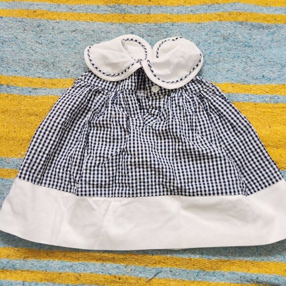 Vintage Rare Editions Gingham Collared Baby Dress Size 12M - Picture 4 of 4